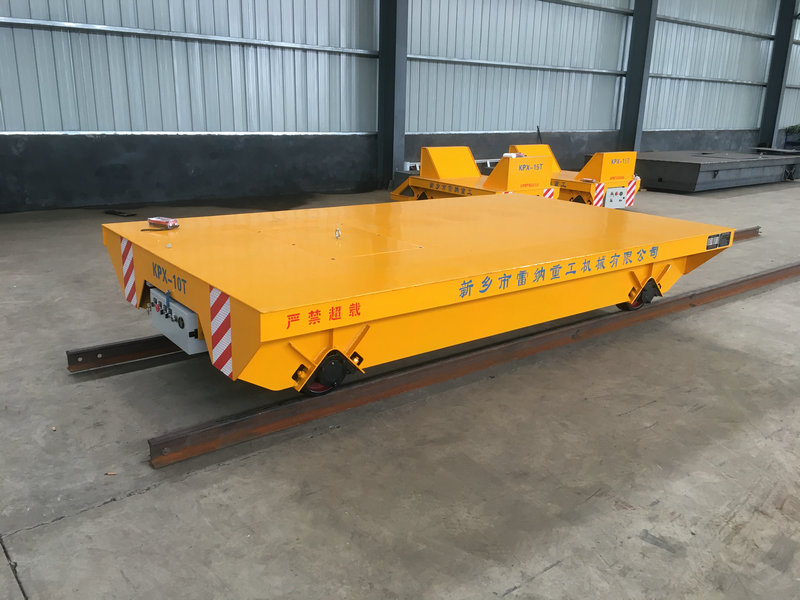 Heavy Duty Rail Powered Transpordikoht Flat Trolley